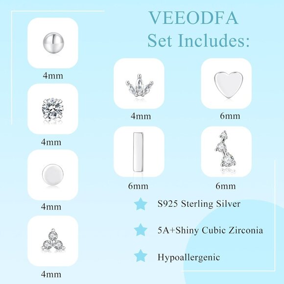 🆕 Women Silver Small Hoop Earrings Trendy Chunky Multiple Piercing Jewelry Gift - Picture 3 of 7